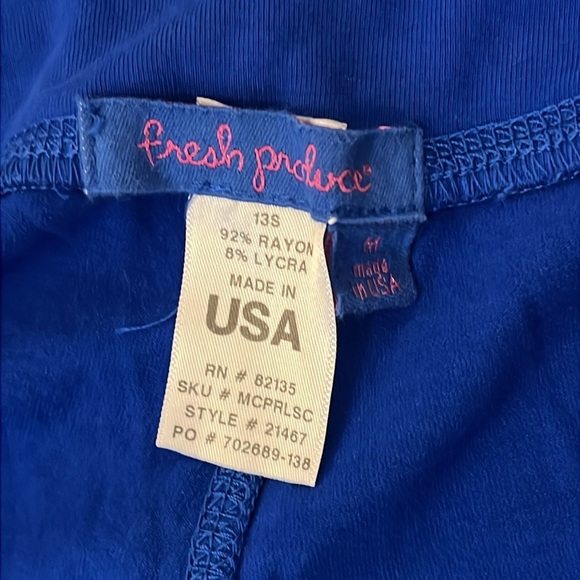 Fresh Produce | 2 pc set cropped lounge pants & top Women’s size M royal blue - Picture 6 of 9